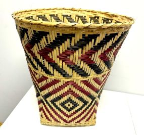 Choctaw Basket Hand Woven and Hand Cut Cane