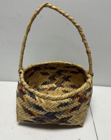 Choctaw Basket Hand Woven and Hand Cut Cane