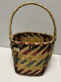 Choctaw Basket Hand Woven and Hand Cut Cane