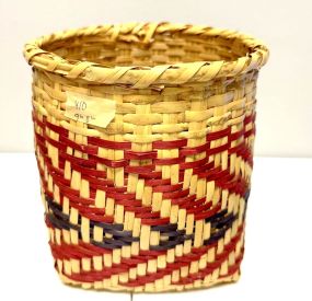 Choctaw Basket Hand Woven and Hand Cut Cane