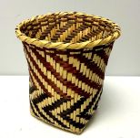 Choctaw Basket Hand Woven and Hand Cut Cane