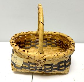 Choctaw Basket Hand Woven and Hand Cut Cane