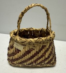 Choctaw Basket Hand Woven and Hand Cut Cane