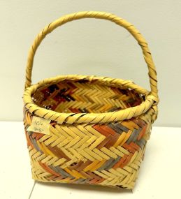 Choctaw Basket Hand Woven and Hand Cut Cane