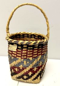 Choctaw Basket Hand Woven and Hand Cut Cane