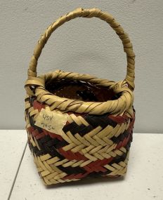 Choctaw Basket Hand Woven and Hand Cut Cane