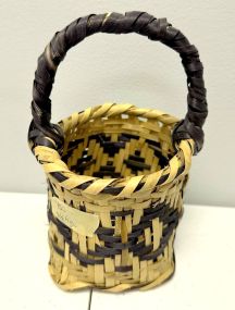 Choctaw Basket Hand Woven and Hand Cut Cane