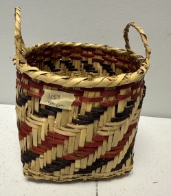 Choctaw Basket Hand Woven and Hand Cut Cane