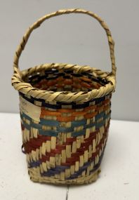 Choctaw Basket Hand Woven and Hand Cut Cane