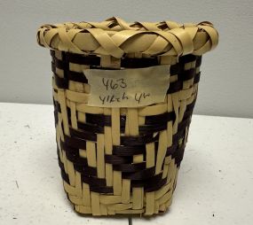 Choctaw Basket Hand Woven and Hand Cut Cane