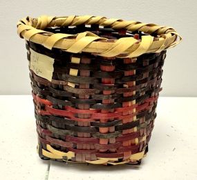 Choctaw Basket Hand Woven and Hand Cut Cane