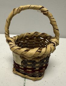 Choctaw Basket Hand Woven and Hand Cut Cane