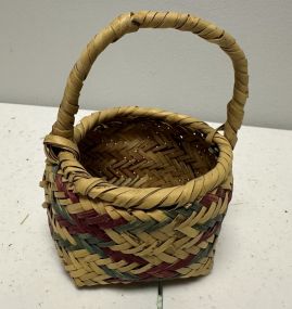 Choctaw Basket Hand Woven and Hand Cut Cane