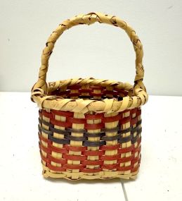 Choctaw Basket Hand Woven and Hand Cut Cane