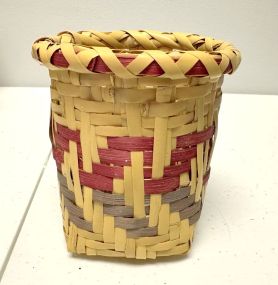 Choctaw Basket Hand Woven and Hand Cut Cane