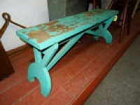 Unusual Blue Painted Bench