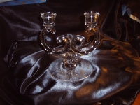 Antique Glass Candle Lobra