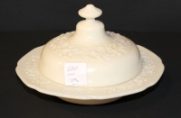 Custard Glass Covered Butter Dish