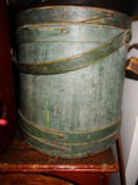 Primitive Blue Painted Firkin