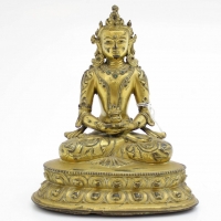 18th Century Rare Gilt Bronze Amitayus Buddha