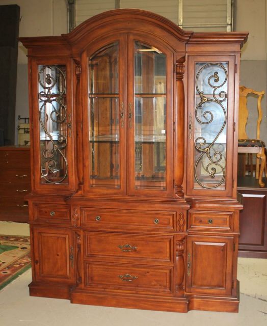 Beautiful Modern Beveled Glass China Cabinet