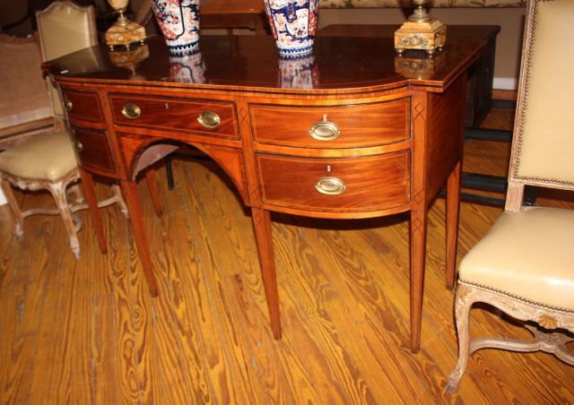 Georgian or Federal Mahogany Side Board with Inlay