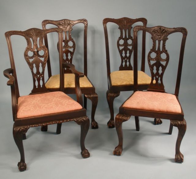 Set of Four Chippendale Dining Chairs