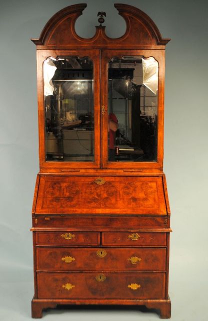 George III Mahogany Fall Front Secretary Bookcase