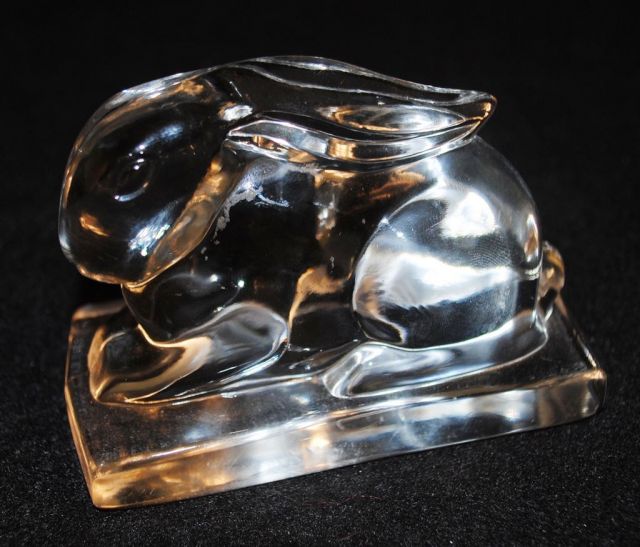 Heisey Crystal Rabbit Paperweight