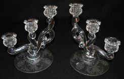 Pair Heisey Crystal 