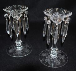 Pair Heisey Crystal 